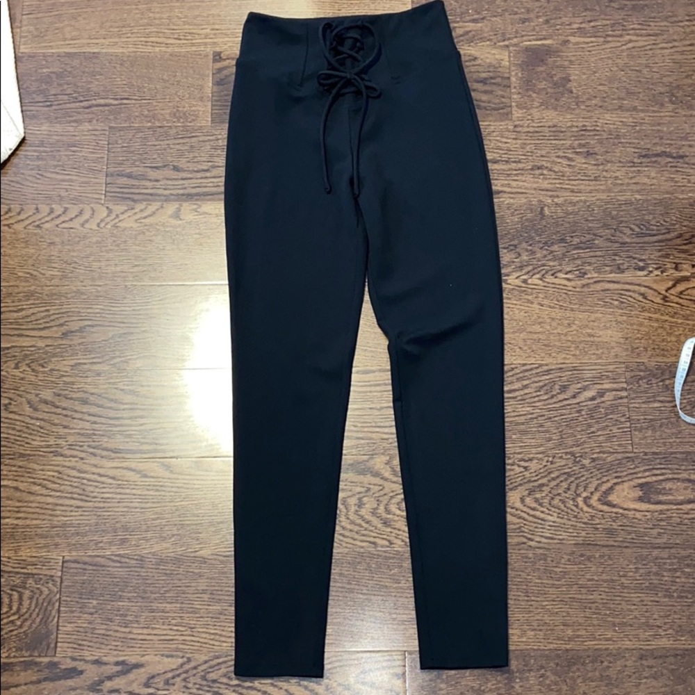 Laced up front leggings